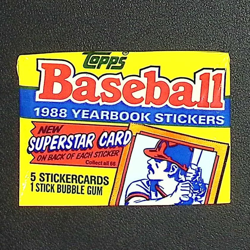 1988 Topps Vintage Baseball YEARBOOK STICKERS Retail Box Wax Pack Sports Cards: Topps Vintage Rookie Basseball MLB Trading & Sports Cards, Rookie Cards in this Set are Tom Glavine, & Jim Abbott, Old Baseball and Sports Cards For Sale Near Me, World Series Players, Hall of Fame St
