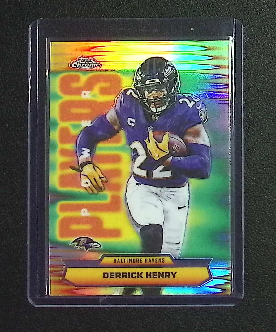 Derrick Henry Refractor Power Players 2025 Topps Chrome #PP-16: Topps Football NFL Trading Sports Cards, Sports Cards for Sale Near Me, Super Bowl & Hall of Fame Player Cards, Resurgence, Composite, SP, SSP, Valuable Auction Memorabilia Lots For Sale On Line