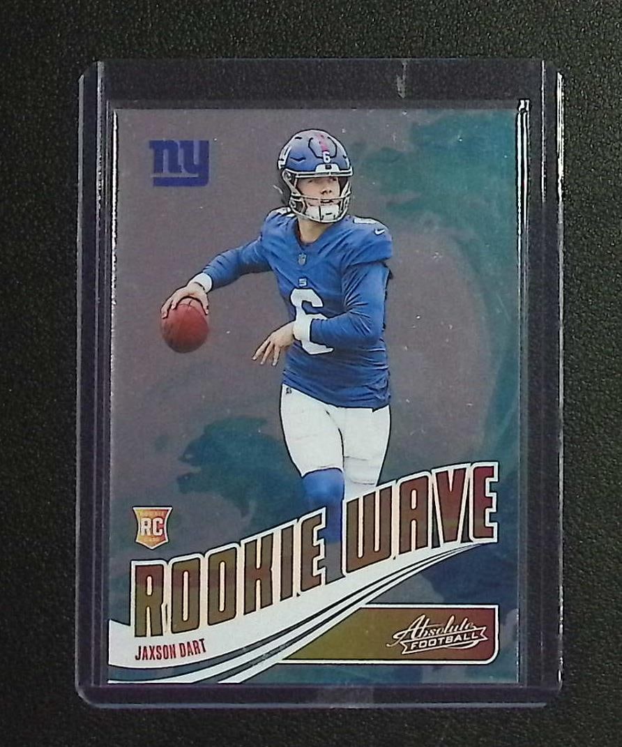 Jaxson Dart Rookie Wave Card 2025 Panini Absolute #RW-JDT: Panini Select, Prizm, Mosaic, Contenders, Zenith, Phoenix, Illusions, Absolute, Rookie NFL Sports Trading Cards, SP, SSP, Cards, Football Cards for Sale Near Me, Superbowl & Hall of Fame Player Cards,