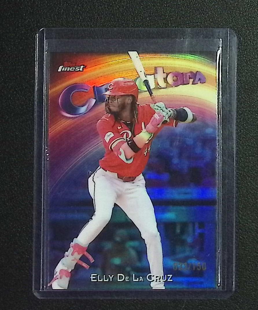 Elly De La Cruz /150 Sky Blue Refractor 2025 Topps Finest #C-17: Topps Baseball MLB Trading & Sports Cards, Sports Cards for Sale Near Me, World Series & Hall of Fame Players Memorabilia, Refractors, X-Fractors, Numbered, SP, SSP, Valuable Auction Memorabilia Lots 