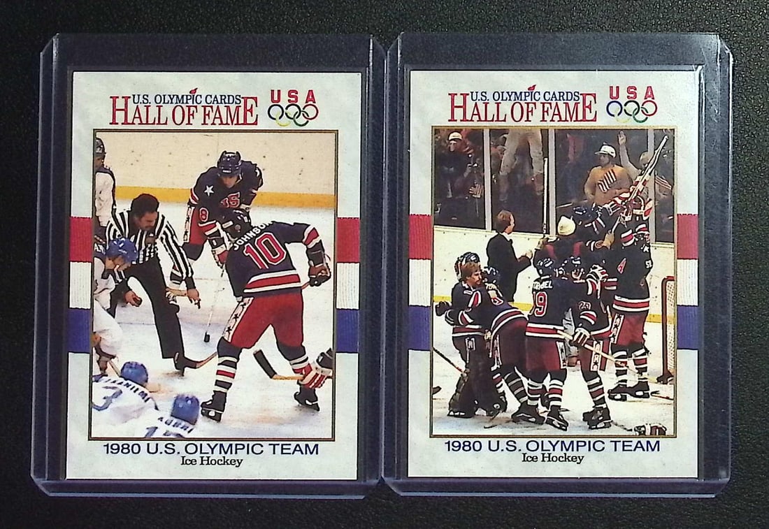 2 Vintage 1980 US Olympic Hockey Team Cards 1988 Impel Marketing #64 & #66: Vintage NHL Hockey Trading & Sports Cards, Old Sports Cards for Sale Near Me, Stanley Cup & Hall of Fame Players, Valuable Auction Memorabilia Lots for Sale On Line
