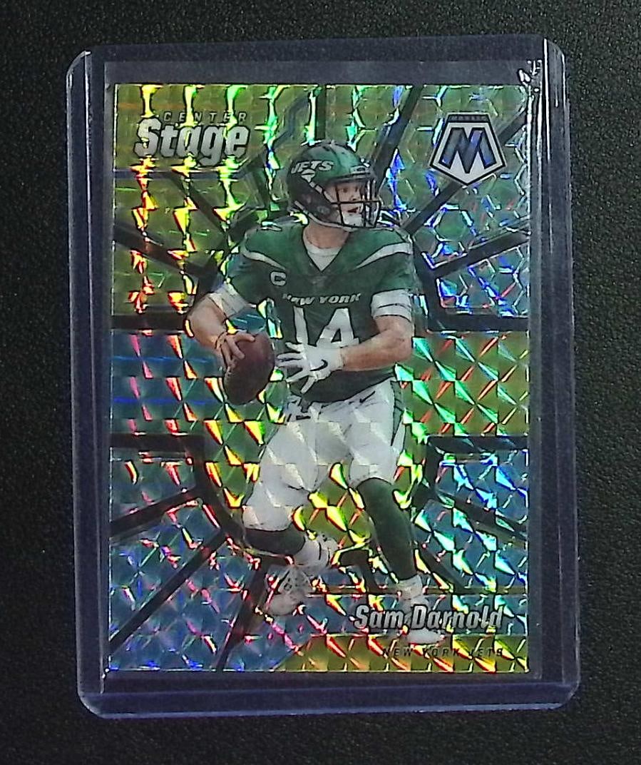 Sam Darnold Silver Mosaic Prizm 2020 Panini Mosaic Center Stage #CS25: Panini Select, Prizm, Mosaic, Contenders, Zenith, Phoenix, Illusions, Absolute, Rookie NFL Sports Trading Cards, SP, SSP, Cards, Football Cards for Sale Near Me, Superbowl & Hall of Fame Player Cards,