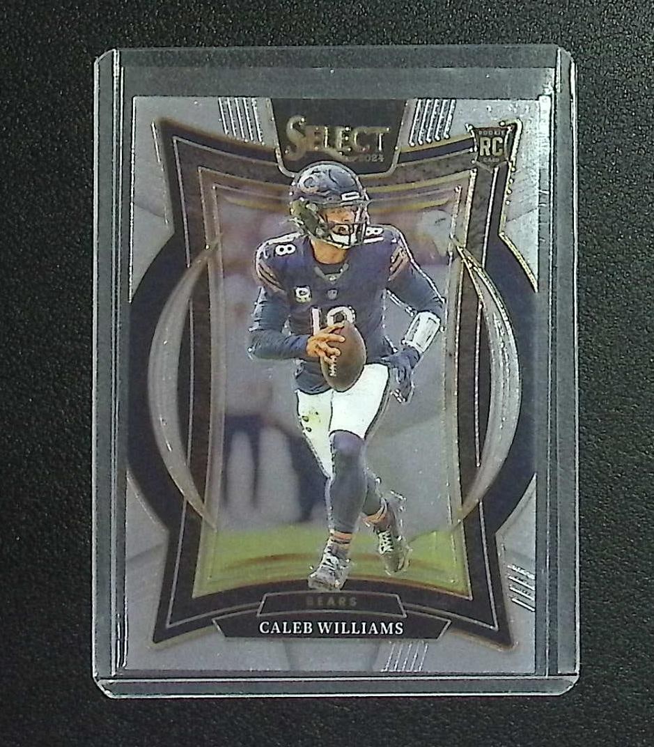 Caleb Williams Rookie Card 2024 Panini Select #25: Panini Select, Prizm, Mosaic, Contenders, Zenith, Phoenix, Illusions, Absolute, Rookie NFL Sports Trading Cards, SP, SSP, Cards, Football Cards for Sale Near Me, Superbowl & Hall of Fame Player Cards,