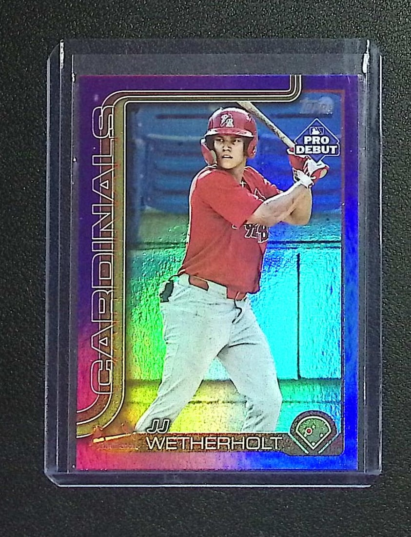 J.J. Wetherholt /299 Purple Foil 2025 Topps Pro-Debut #PD-94: Topps Baseball MLB Trading & Sports Cards, Sports Cards for Sale Near Me, World Series & Hall of Fame Players Memorabilia, Refractors, X-Fractors, Numbered, SP, SSP, Valuable Auction Memorabilia Lots 