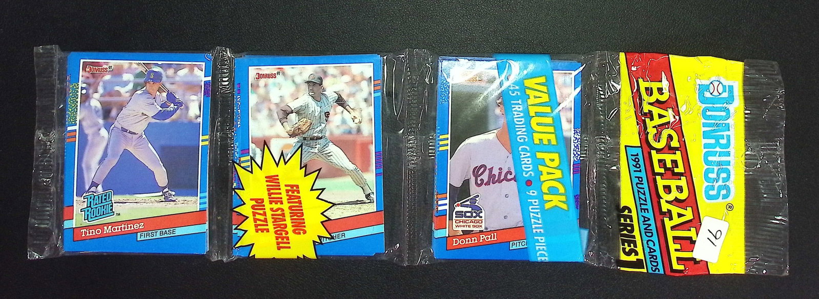 1991 Donruss Series 1 RACK PACK Vintage Baseball Card Factory Sealed - You Get the Pack Shown: Vintage Valuable Donruss Baseball MLB Trading & Sports Cards, Robin Yount, George Brett, Rickey Henderson, Nolan Ryan, Old Sports Cards for Sale Near Me, World Series & hall of Fame Players, Auction M