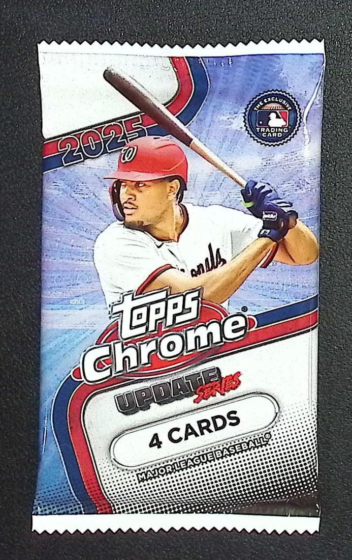 2025 Topps Chrome Update Series Baseball Cards BLASTER BOX PACK Sports Cards James Wood Rookie Card: Factory Sealed Topps Baseball MLB Trading & Sports Cards, Rookie Cards in this set are James Wood, Dylan Crews, Speckled, SP, SSP, Variations, Autographs, Chrome, Refractors, Sports Cards for Sale Nea