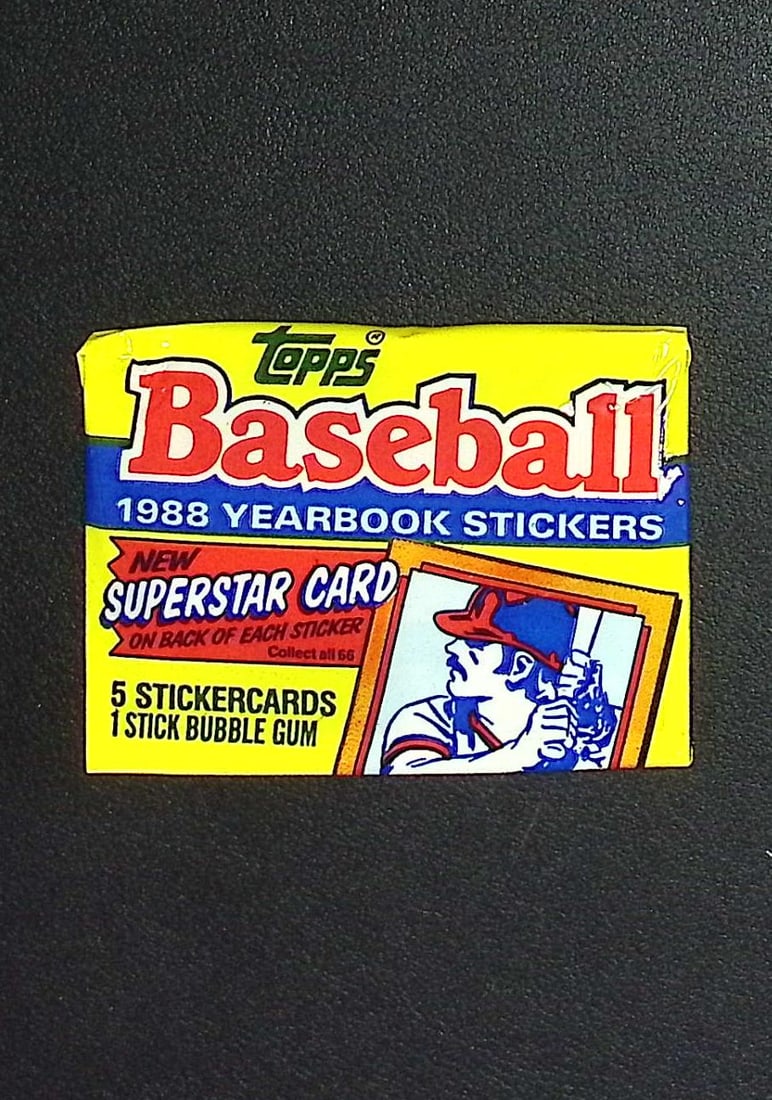 1988 Topps Vintage Baseball YEARBOOK STICKERS Retail Box Wax Pack Sports Cards: Topps Vintage Rookie Basseball MLB Trading & Sports Cards, Rookie Cards in this Set are Tom Glavine, & Jim Abbott, Old Baseball and Sports Cards For Sale Near Me, World Series Players, Hall of Fame St