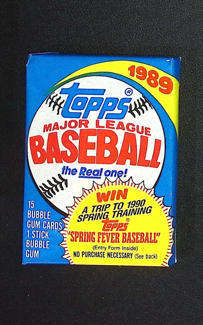 1989 Topps Series 1 Vintage Baseball Cards Retail Box Wax Pack Sports Cards: Topps Vintage Baseball MLB Trading & Sports Cards, Randy Johnson, Bo Jackson, Cal Ripken, Nolan Ryan, Craig Biggio, Old Sports Cards For Sale Near Me, World Series & Hall of Fame Players, Valuable Auc