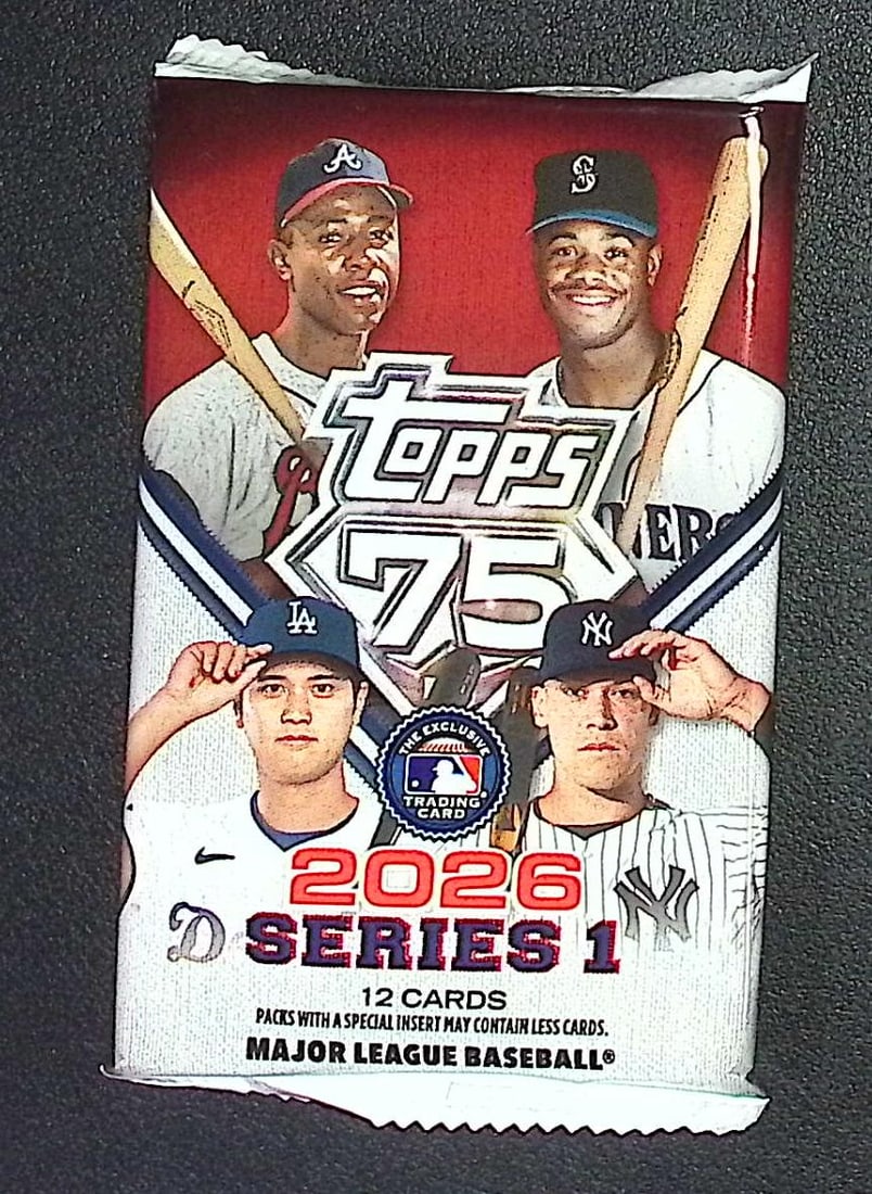 2026 Topps Series 1 Baseball 75th Anniversary BLASTER BOX PACK: Factory Sealed Topps Baseball MLB Trading & Sports Cards, Rookie Cards in this set are Jack Caglianone, Speckled, SP, SSP, Variations, Autographs, Chrome, Refractors, 1976 Topps, Sports Cards for Sale