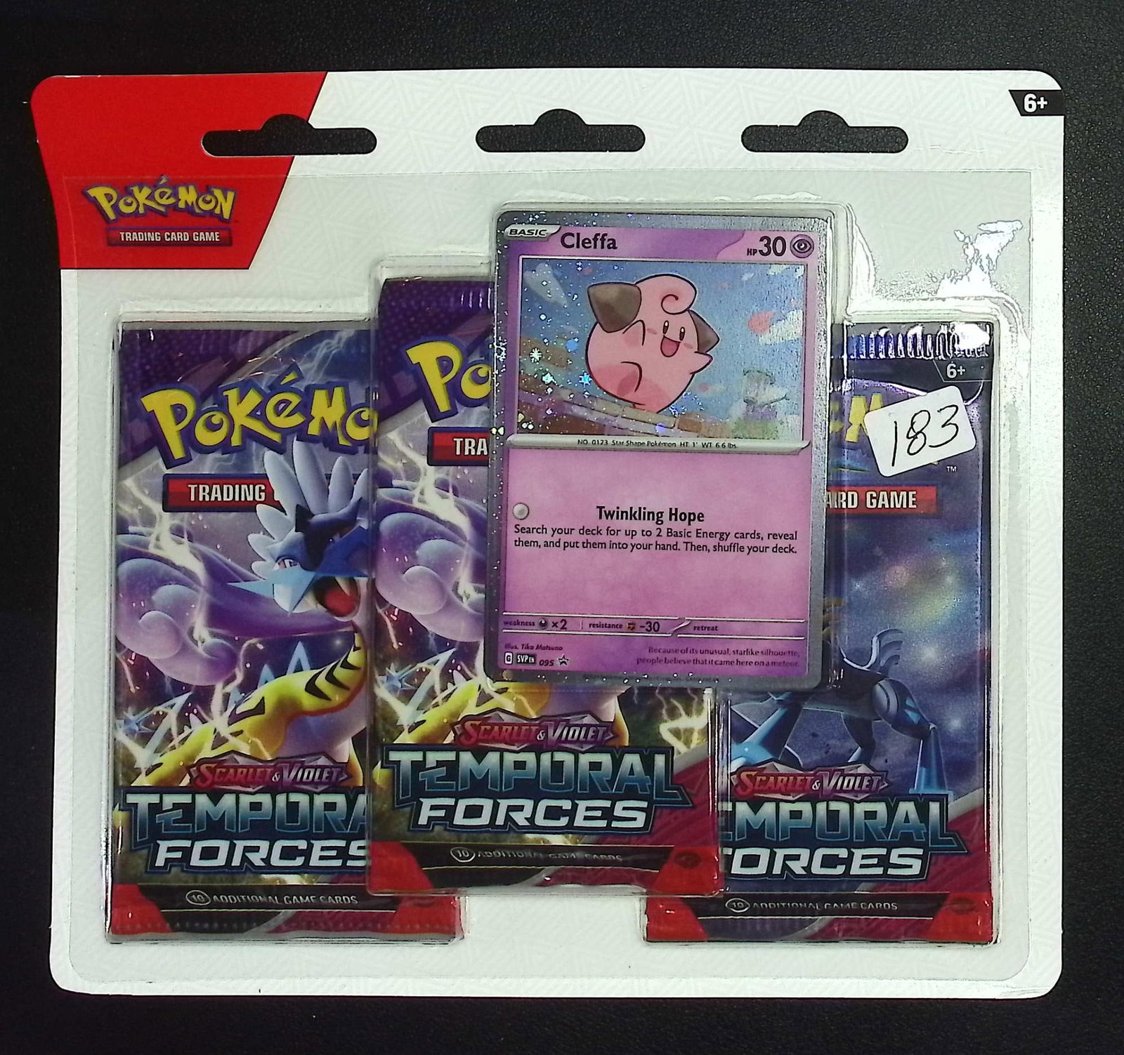 2024 Pokemon Scarlet & Violet Temporal Forces Blister Booster Hanger of 3 Packs: Pokemon Trading Card Game Cards, Charizard, Pikachu, Mewto, EX, Referse Holo, Holo Rare Cards, Secret Rare Cards, Full Art Cards, Evee, 3 Stars Ultra Rare Cards, Double Rare, Illustration Rare, Specia