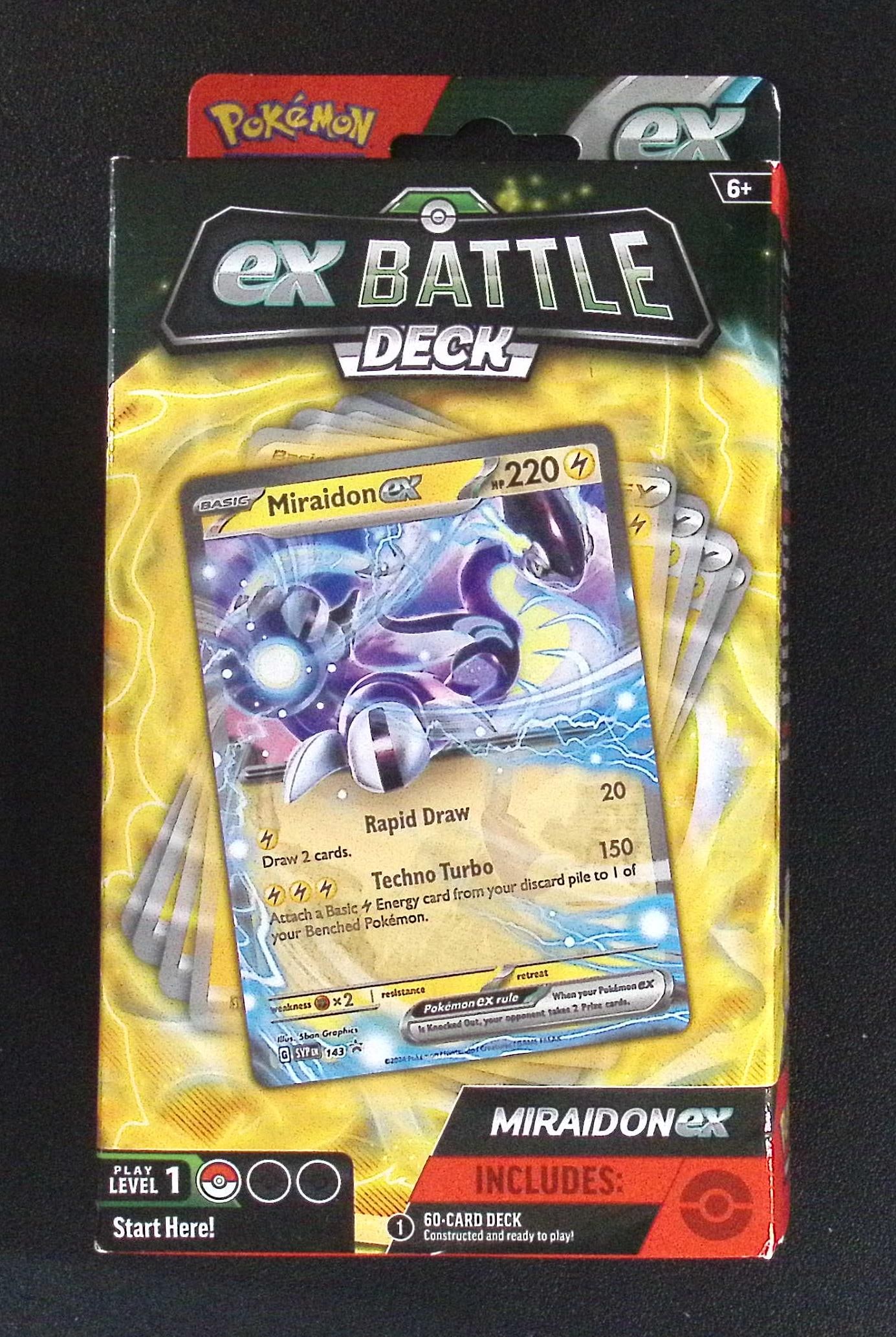 2024 Pokemon Miraidon ex Battle Deck: Pokemon Trading Card Game Cards, Charizard, Pikachu, Mewto, EX, Referse Holo, Holo Rare Cards, Secret Rare Cards, Full Art Cards, Evee, 3 Stars Ultra Rare Cards, Double Rare, Illustration Rare, Specia
