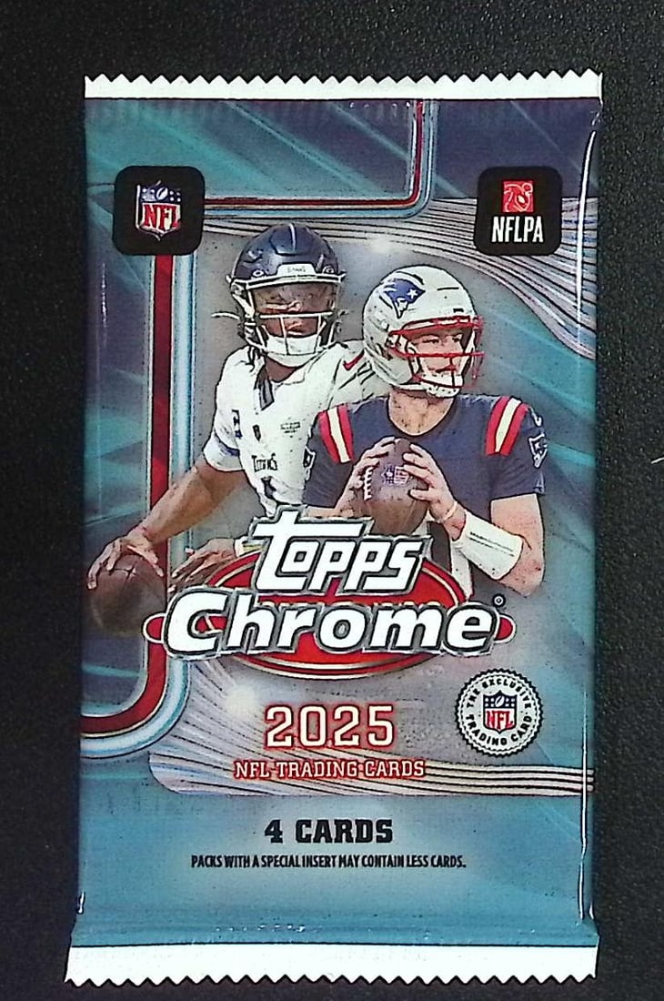 2025 Topps Chrome Football Blaster Box Pack: Topps Football NFL Trading & Sports Cards, Refractors, Prism Refractors, X-Fractors, Sports Cards for Sale Near Me, Super Bowl & Hall of Fame Players, Autographs, SP, SSP, Valuable Auction Memorabilia