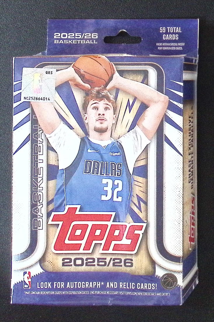 2025-26 Topps Basketball Card HANGER BOX - RC'S: Cooper Flagg, Kon Kneuppel, VJ Edgecombe: Topps Basketball NBA Trading & Sports Cards, Rookie Cards in this set are Cooper Flagg, Dylan Harper, Ace Bailey, V J Edgecombe, Kon Knueppel , Autographs, Signatures, Green Topps Logo Refractor, Auct