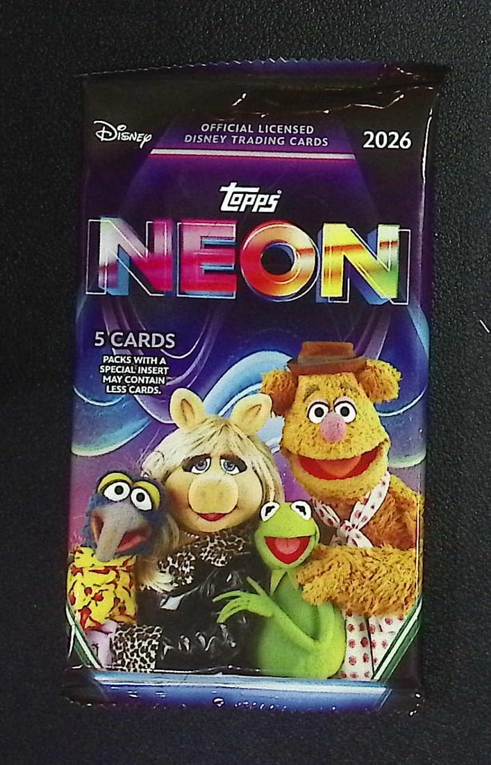 2026 Topps Disney Neon MEGA BOX PACK: Disney Topps Trading Cards of Movies & Television Shows, Refractors, Ray Waves, Numbered Rare Cards. Darth Vader, Luke Skywalker, Princess Leia, Mandalorian, Yoda, Grogu, Han Solo, Rebellion, Imperial