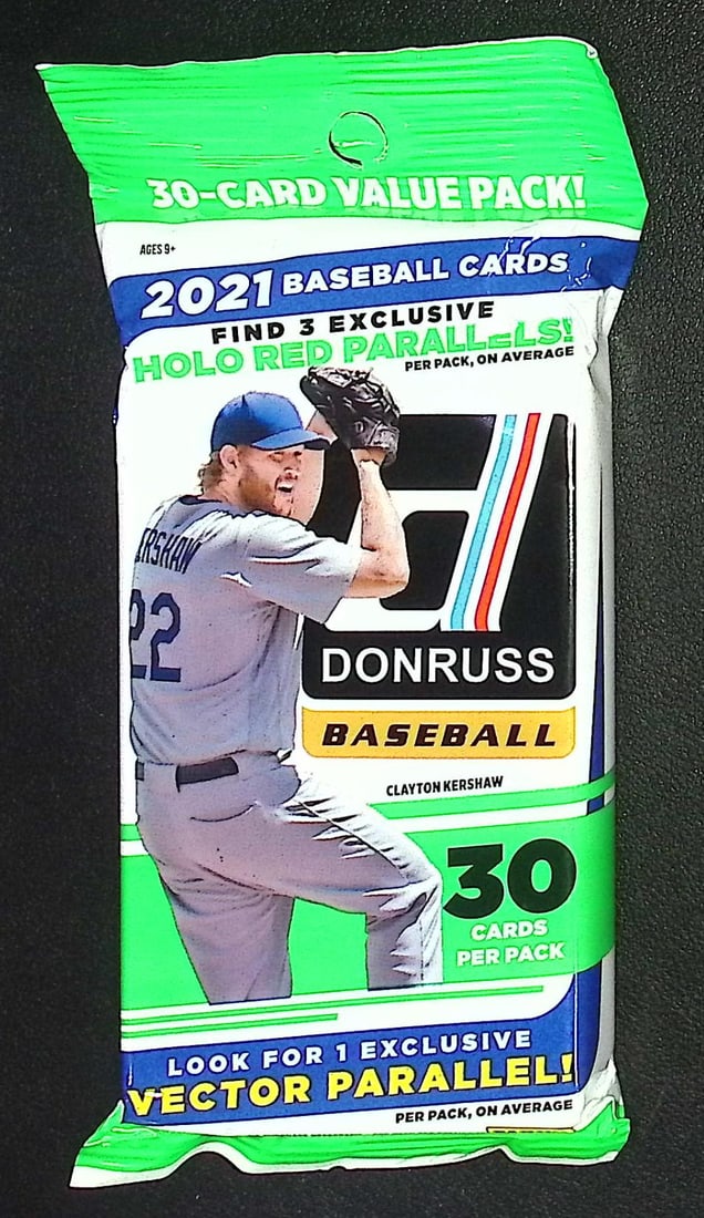 2021 Donruss Baseball Card Hanger Value Fat Pack - 30 Cards Per Pack, Holo Red Parallels: Donruss Baseball MLB Trading Cards, Rookie Cards, Sports Cards for Sale Near Me, Hall of Fame & World Series Champion Players, Shohei Ohtani, Mike Trout, Mookie Betts, Aaron Judge, Auction Lots for sa