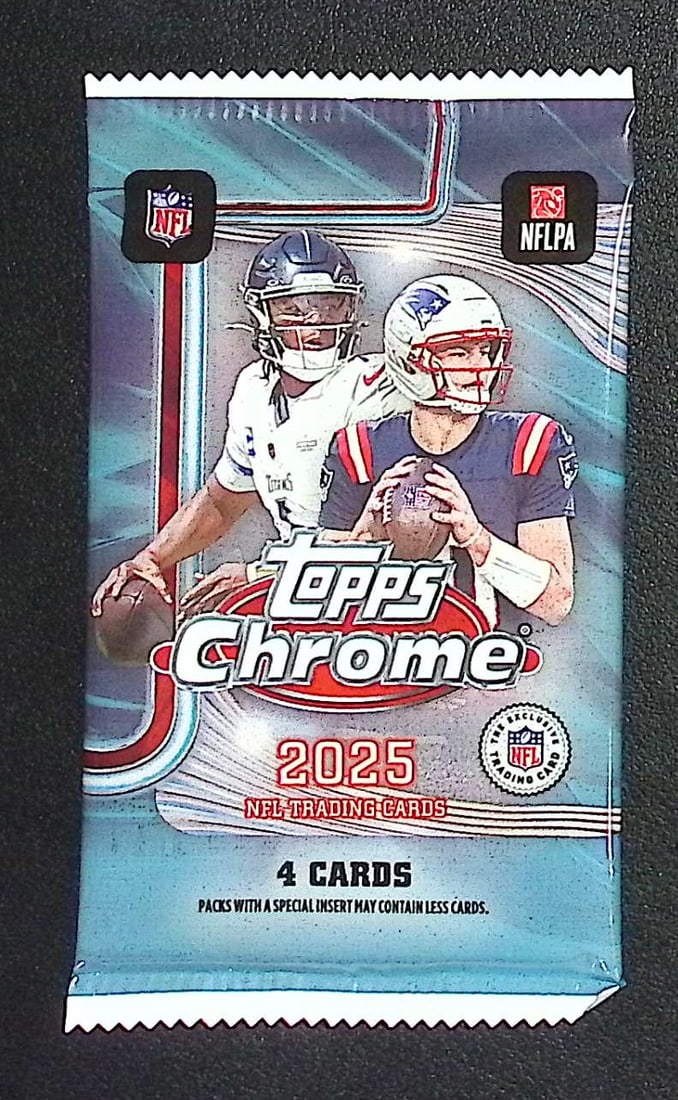 2025 Topps Chrome Football Blaster Box Pack: Topps Football NFL Trading & Sports Cards, Refractors, Prism Refractors, X-Fractors, Sports Cards for Sale Near Me, Super Bowl & Hall of Fame Players, Autographs, SP, SSP, Valuable Auction Memorabilia