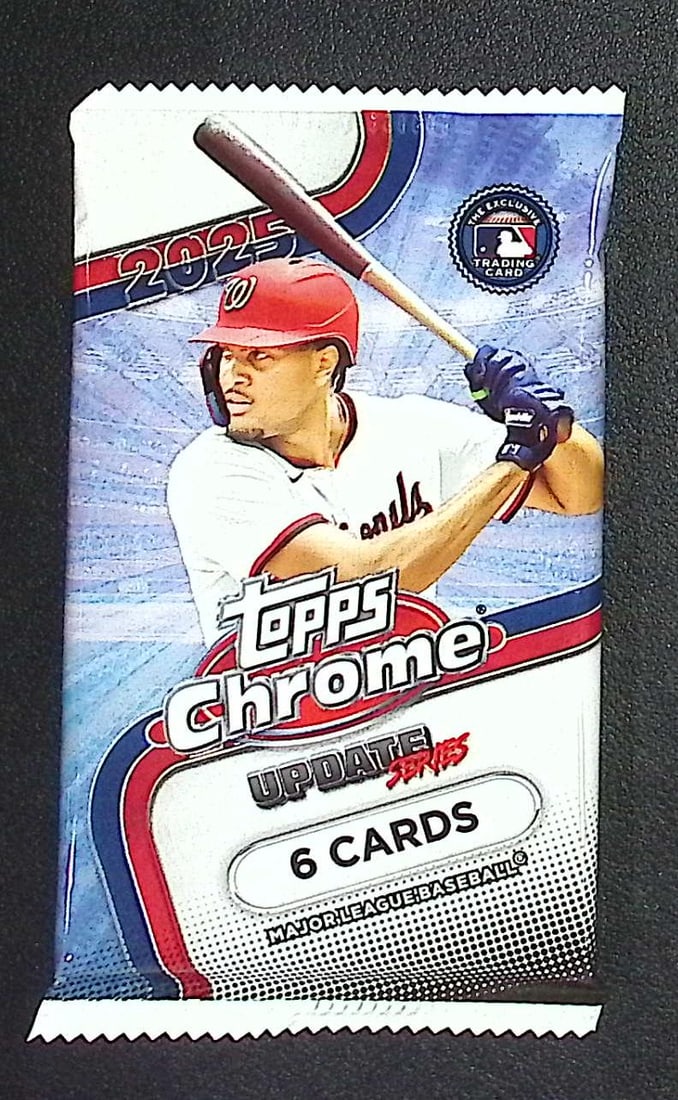 2025 Topps Chrome Update Series Baseball Cards MEGA BOX PACK Sports Cards James Wood Rookie Card: Factory Sealed Topps Baseball MLB Trading & Sports Cards, Rookie Cards in this set are James Wood, Dylan Crews, Speckled, SP, SSP, Variations, Autographs, Chrome, Refractors, Sports Cards for Sale Nea