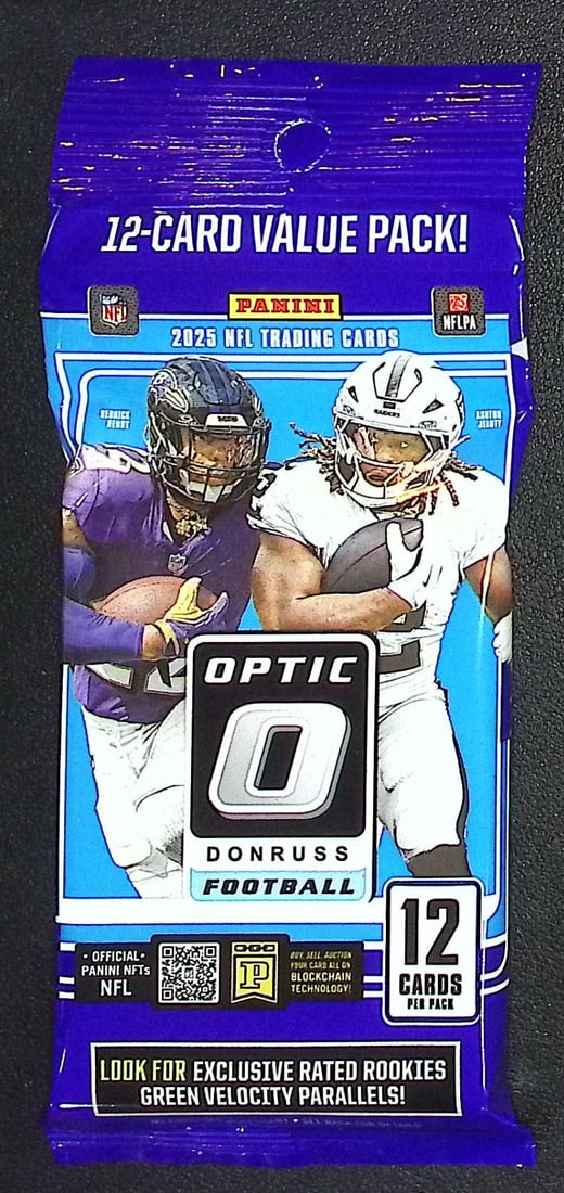 2025 Donruss Optic Football Card HANGER VALUE PACK - Jaxson Dart, Tyler Shough Rookie Cards: Donruss Optic Football NFL Trading & Sports Cards, Rookies In this set are Jaxson Dart, Tyler Shough, Cam Skattebo, Emeka Egbuka, Cam Ward, Uptown SP, Rated Rookie, Downtown SSP Cards, Sports Cards fo