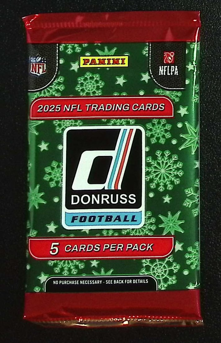 2025 Donruss Football CHRISTMAS TIN PACK- Cam Ward, Emeka Egbuka, Ashton Jeanty, Travis Hunter,: Donruss Football NFL Trading & Sports Cards, Rookie Cards in this set are Cam Ward, Emeka Egbuka, Ashton Jeanty, Travis Hunter, Omarion Hampton, Rated Rookie, Downtown SSP, Sports Cards for Sale Near 