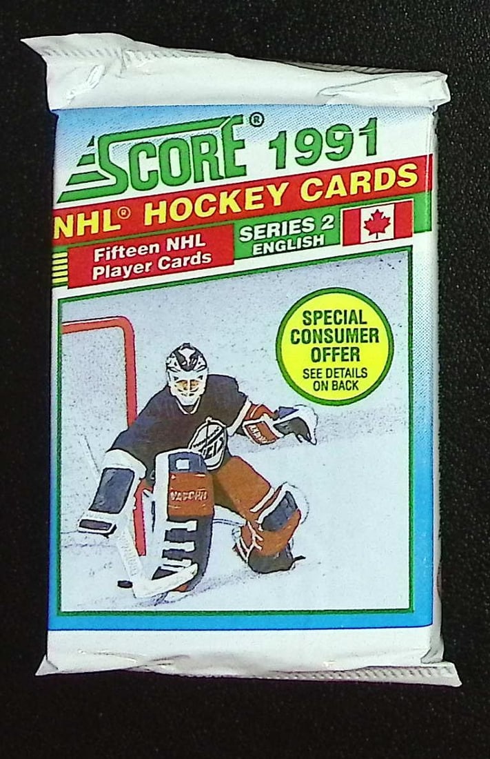 1991 Score Bi-Lingual Series 2 Vintage Hockey Cards Retail Box Pack Sports Cards: Score Vintage Hockey NHL Trading & Sports Cards, Brett Hull, Ray Bourque, Patrick Roy, Mario Lemieux, Wayne Gretzky, Old Sports Cards for Sale Near Me, Stanley Cup & Hall of Fame Players, Valuable Auc