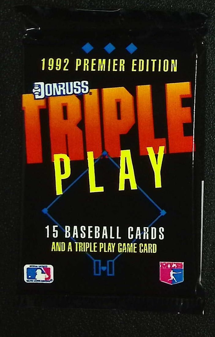 1992 Donruss Vintage PREMIER EDITION TRIPLE PLAY Baseball Card Retail Box Wax Pack: Vintage Valuable Donruss Baseball MLB Trading & Sports Cards, Robin Yount, George Brett, Rickey Henderson, Nolan Ryan, Old Sports Cards for Sale Near Me, World Series & hall of Fame Players, Auction M