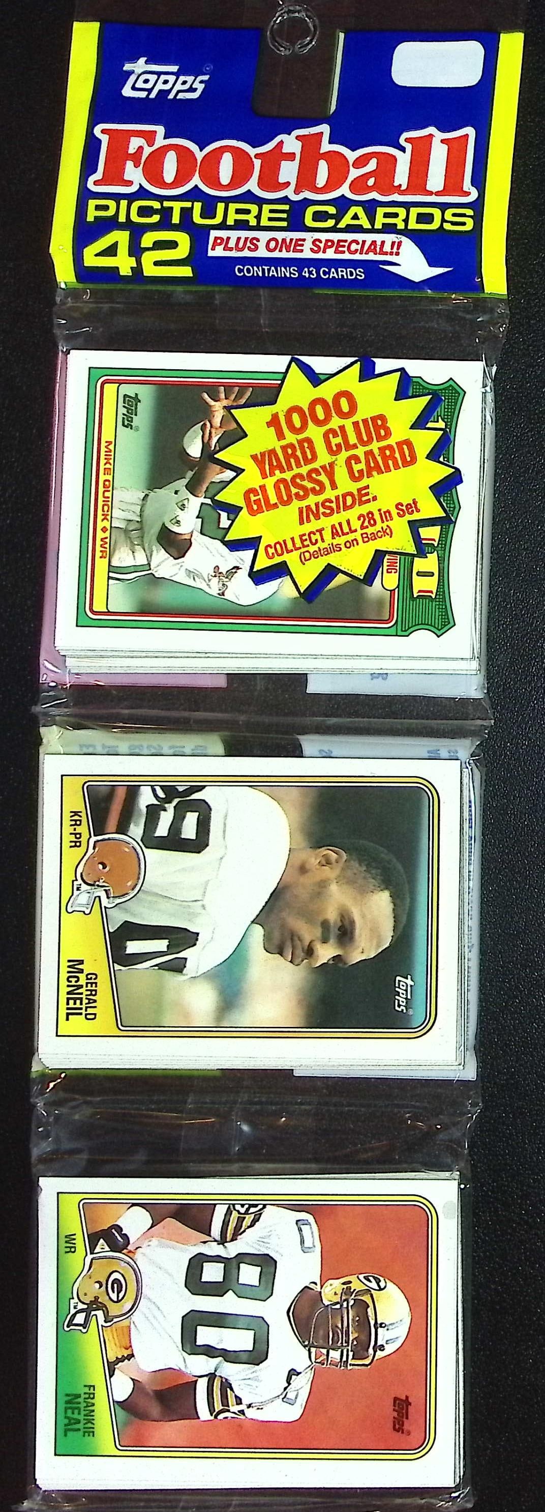 1988 Topps Series 1 Football Rack Pack Bo Jackson Rookie Season: Vintage Valuable Football NFL Trading & Sports Cards, Old Sports Cards Sold On Line, Auction Lots Sold On Line, Super Bowl and Hall of Fame Players, Dallas Cowboys, Buffalo Bills, Steelers, 49ers, Joe