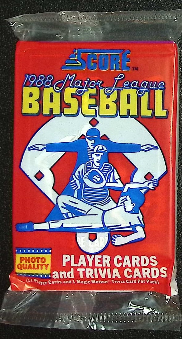 1988 Score Series 1 Vintage Baseball Card Factory Sealed Retail Box Wax Pack, Sports Cards: Score Valuable Vintage Rookie Baseball MLB Trading Cards, Old Sports Cards for Sale Near Me, Rookie Cards In this Set Are Craig Biggio, Mark Grace, Roberto Alomar, Tom Glavine, World Series & Hall of 