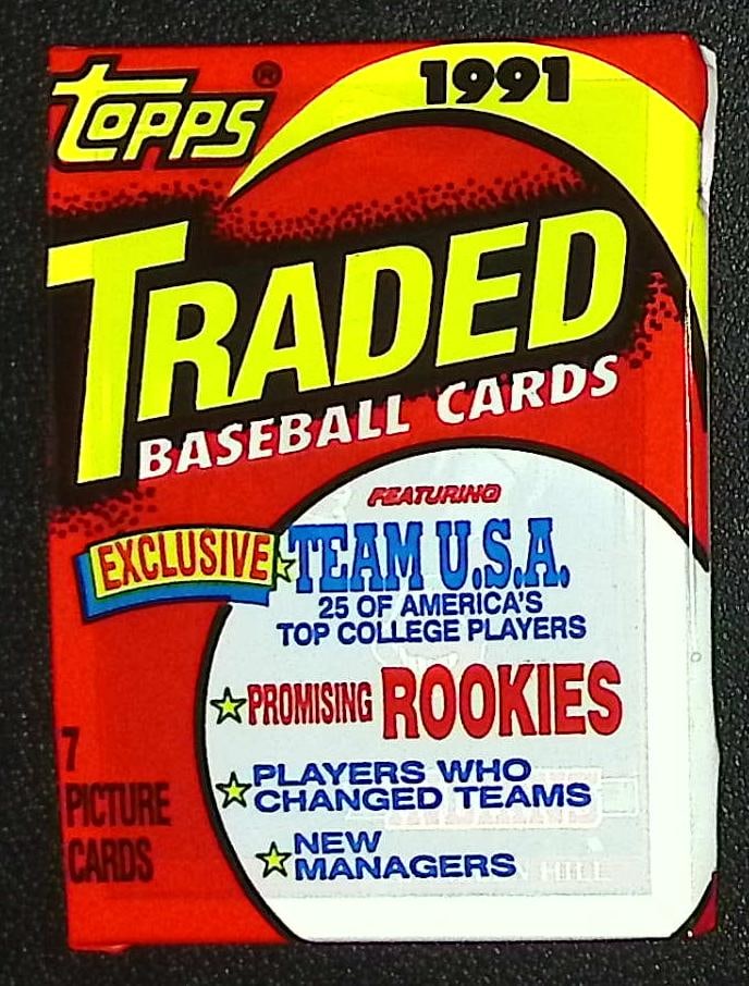 1991 Topps TRADED Series Vintage Baseball Cards Retail Box Wax Pack Sports Cards Rookie Cards (1 of 1)