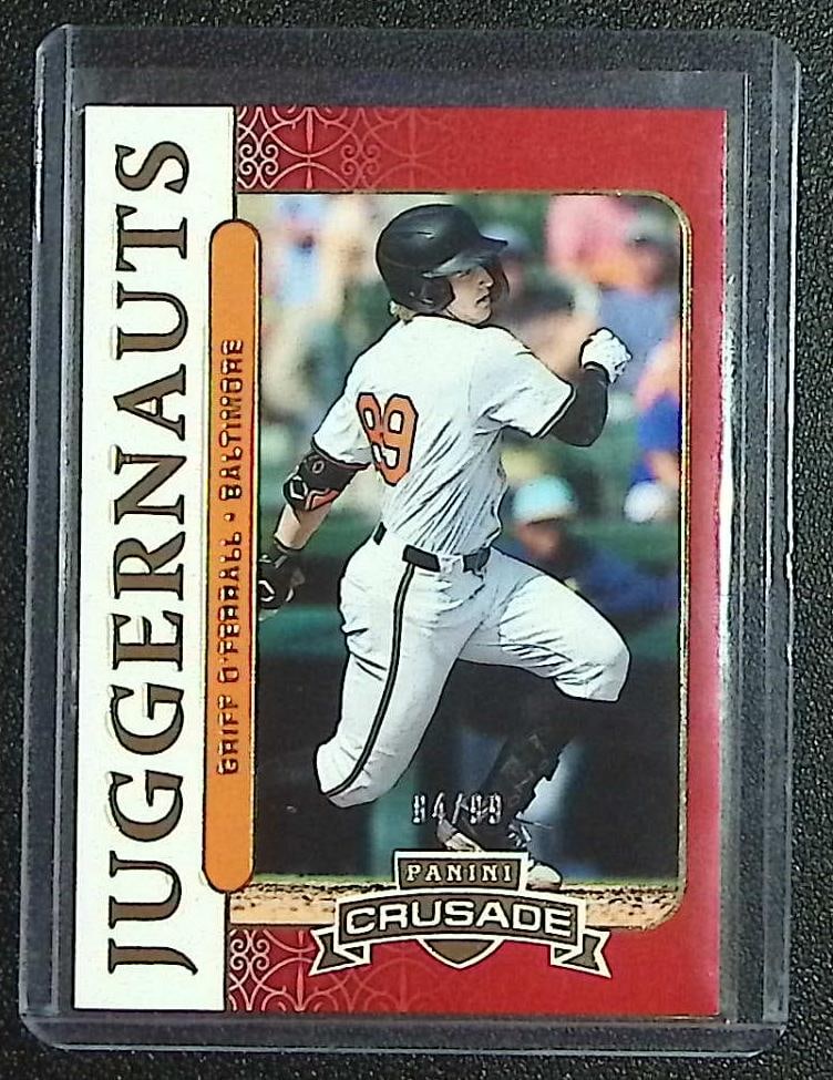 Griff Oferrall /99 Red 2025 Panini Crusade #8 Prospect: Panini Baseball MLB Trading & Sports Cards, Sports Cards for Sale Near Me, Prizm, Mosaic, Select, SP, SSP, Auction Memorabilia Lots for Sale On Line, World Series & Hall of Fame Players