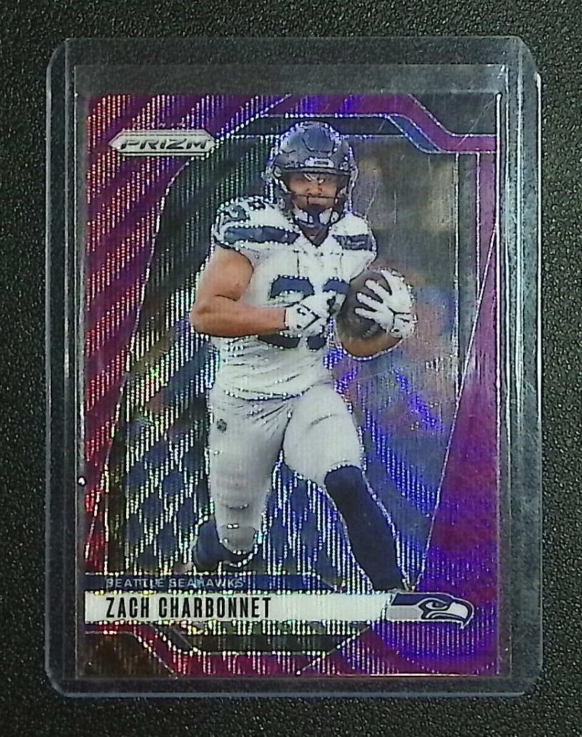 Zach Charbonnet /99 Purple Wave 2024 Panini Prizm #264 (1 of 2)