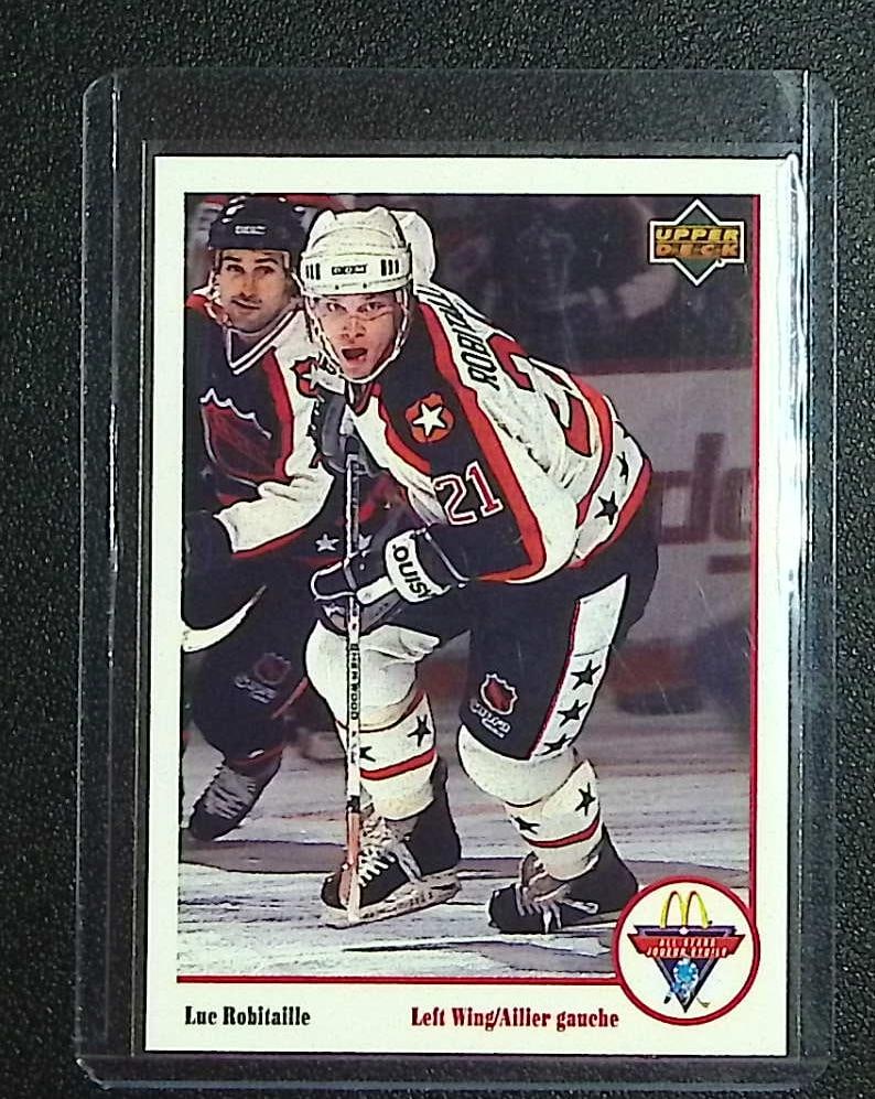 Luc Robitaille McDonalds All-Stars 1991 Upper Deck #14 Vintage Hockey Card: Upper Deck Vintage NHL Hockey Trading & Sports Cards, Old Sports Cards for Sale Near Me, Stanley Cup & Hall of Fame Players, Valuable Auction Memorabilia Lots for Sale On Line