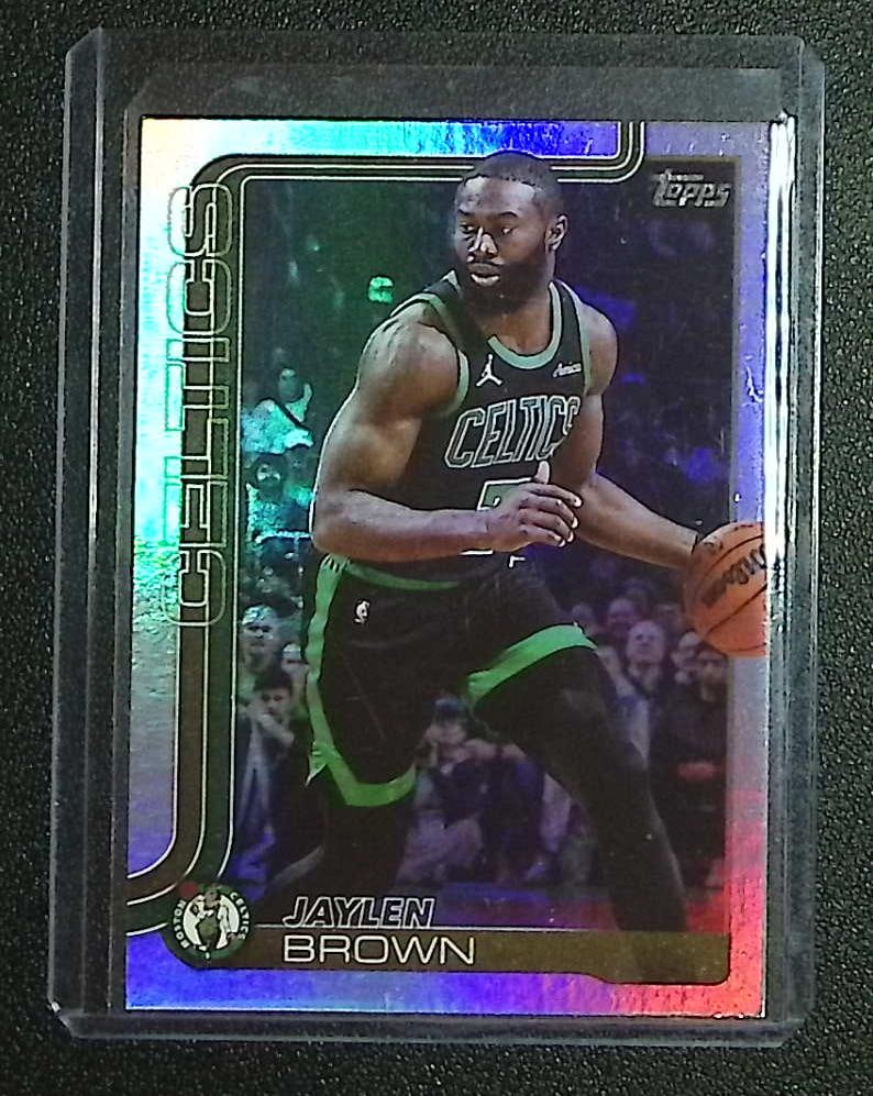 Jaylen Brown Rainbow Foilboard 2025 Topps Flagship #2: Topps Basketball NBA Trading & Sports Cards, Sports Cards for Sale Near Me, Chrome, Refractor, SP, SSP, Valuable Auction Memorabilia Lots Sold On Line, NBA Championship & Hall of Fame Player Cards