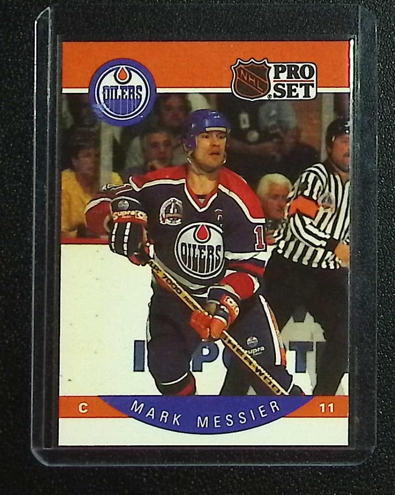 Mark Messier 1990 Pro Set 91 Vintage Edmonton Oilers Hockey Card: Pro Set Vintage NHL Hockey Trading & Sports Cards, Old Sports Cards for Sale Near Me, Stanley Cup & Hall of Fame Players, Valuable Auction Memorabilia Lots for Sale On Line