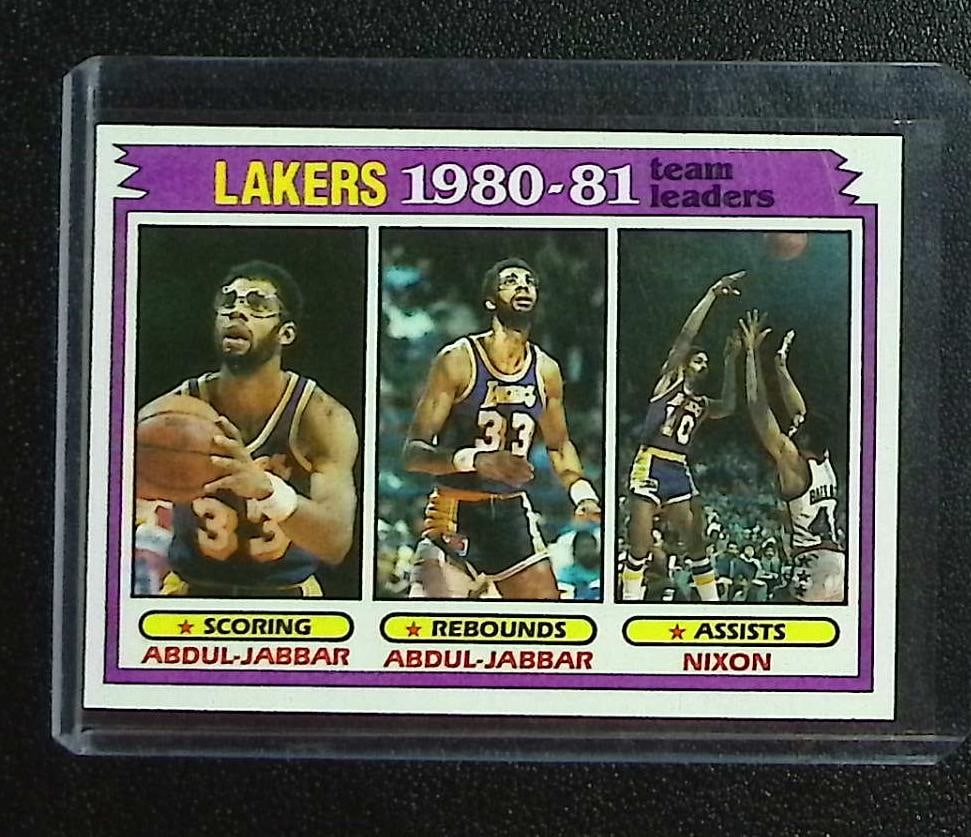 Lakers Team Leaders 1981 Topps #55 Kareem Abdul-Jabbar & Norm Nixon (1 of 2)