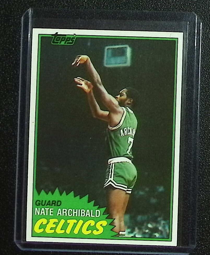 Nate Archibald 1981 Topps #3 Vintage Celtics Trading Card: Topps Basketball NBA Trading & Sports Cards, Sports Cards for Sale Near Me, Chrome, Refractor, SP, SSP, Valuable Auction Memorabilia Lots Sold On Line, NBA Championship & Hall of Fame Player Cards