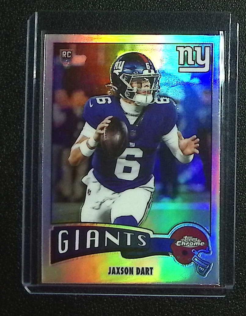 Jaxson Dart Rookie Card Refractor 2025 Topps Chrome 1975 Retro Design #1975-25: Topps Football NFL Trading Sports Cards, Sports Cards for Sale Near Me, Super Bowl & Hall of Fame Player Cards, Resurgence, Composite, SP, SSP, Valuable Auction Memorabilia Lots For Sale On Line