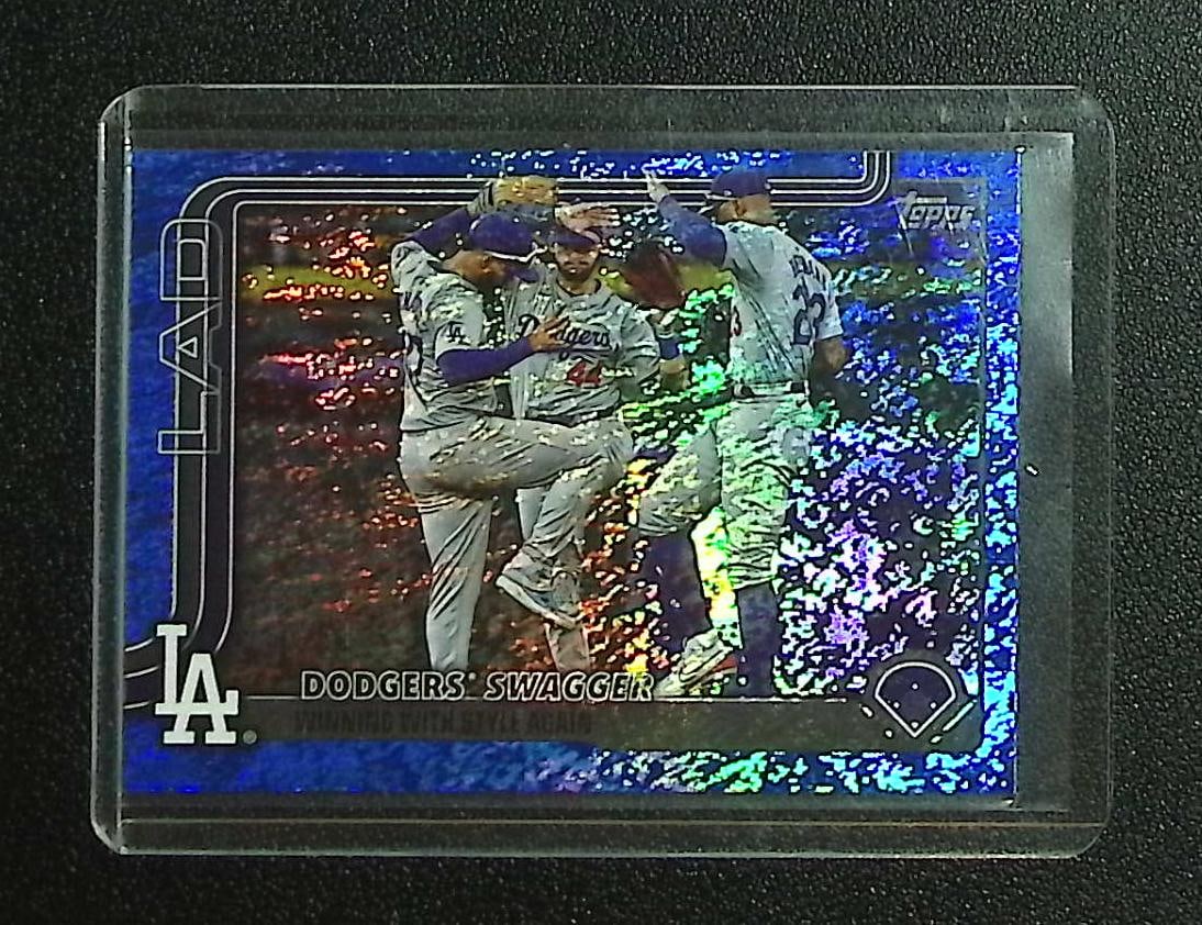 Dodgers Swagger /150 Blue Foil Winning With Style 2025 Topps Series 1 #255: Topps Baseball MLB Trading & Sports Cards, Sports Cards for Sale Near Me, World Series & Hall of Fame Players Memorabilia, Refractors, X-Fractors, Numbered, SP, SSP, Valuable Auction Memorabilia Lots 