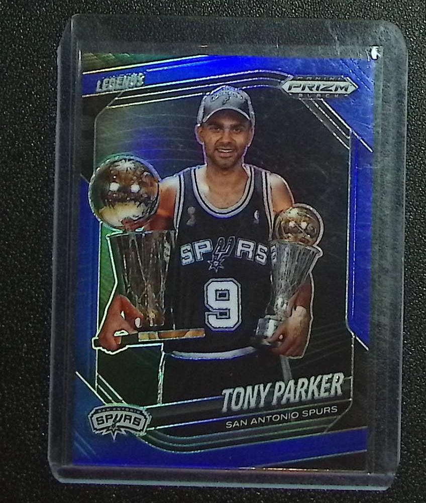 Tony Parker /199 Blue Prizm 2024 Panini Prizm Black #275: Panini Select, Prizm, Mosaic, Contenders, Revolution, Phoenix, NBA Hoops, Rookie NFL Sports Trading Cards, Silver, SP, SSP, Wave Prizms, Numbered Cards, Basketball sports Cards for Sale Near Me, NBA C