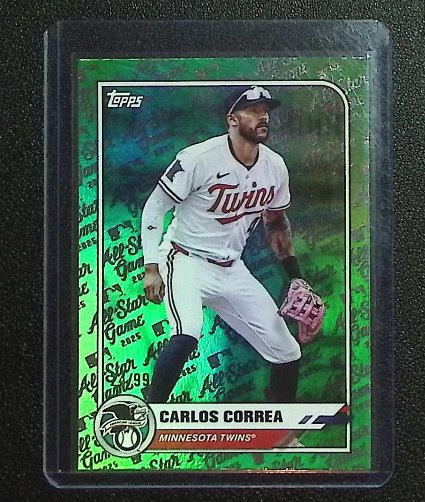 Carlos Correa /99 Green Foil 2025 Topps All-Star Game #101: Topps Baseball MLB Trading & Sports Cards, Sports Cards for Sale Near Me, World Series & Hall of Fame Players Memorabilia, Refractors, X-Fractors, Numbered, SP, SSP, Valuable Auction Memorabilia Lots 