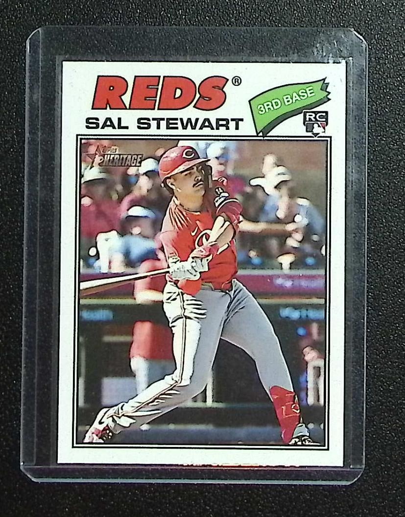 Sal Stewart Rookie Card 2026 Topps Heritage #221: Topps Baseball MLB Trading & Sports Cards, Sports Cards for Sale Near Me, World Series & Hall of Fame Players Memorabilia, Refractors, X-Fractors, Numbered, SP, SSP, Valuable Auction Memorabilia Lots 