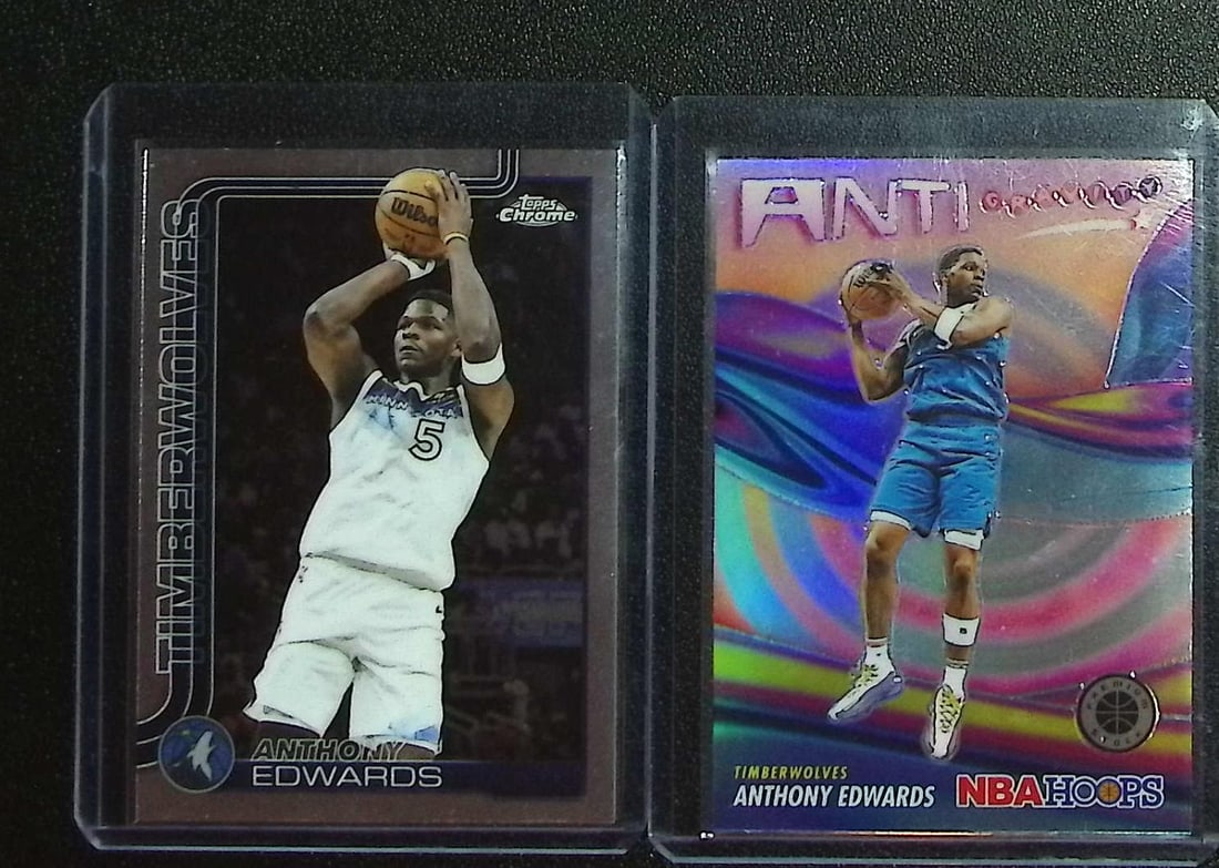 2 - Anthony Edwards Cards: NBA Hoops Anti Gravity Silver Prizm & Topps Chrome: Panini Select, Prizm, Mosaic, Contenders, Revolution, Phoenix, NBA Hoops, Rookie NFL Sports Trading Cards, Silver, SP, SSP, Wave Prizms, Numbered Cards, Basketball sports Cards for Sale Near Me, NBA C