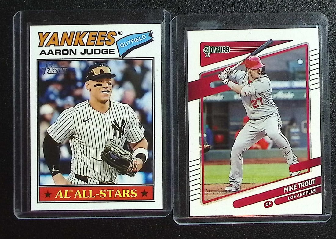 2 - MLB Superstar Cards: Aaron Judge 2026 Topps Heritage & Mike Trout Donruss 2021: Topps Baseball MLB Trading & Sports Cards, Sports Cards for Sale Near Me, World Series & Hall of Fame Players Memorabilia, Refractors, X-Fractors, Numbered, SP, SSP, Valuable Auction Memorabilia Lots 