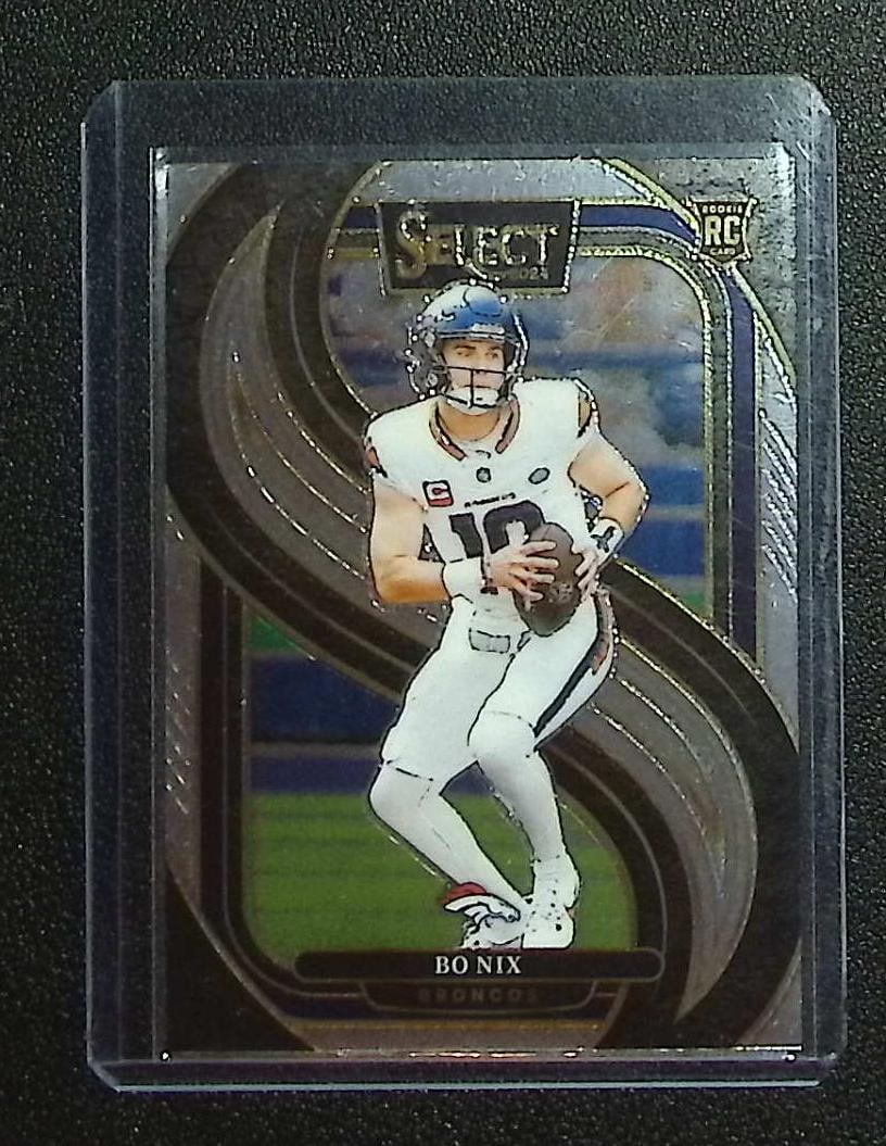 Bo Nix Rookie Card 2024 Panini Select #114: Panini Select, Prizm, Mosaic, Contenders, Zenith, Phoenix, Illusions, Absolute, Rookie NFL Sports Trading Cards, SP, SSP, Cards, Football Cards for Sale Near Me, Superbowl & Hall of Fame Player Cards,