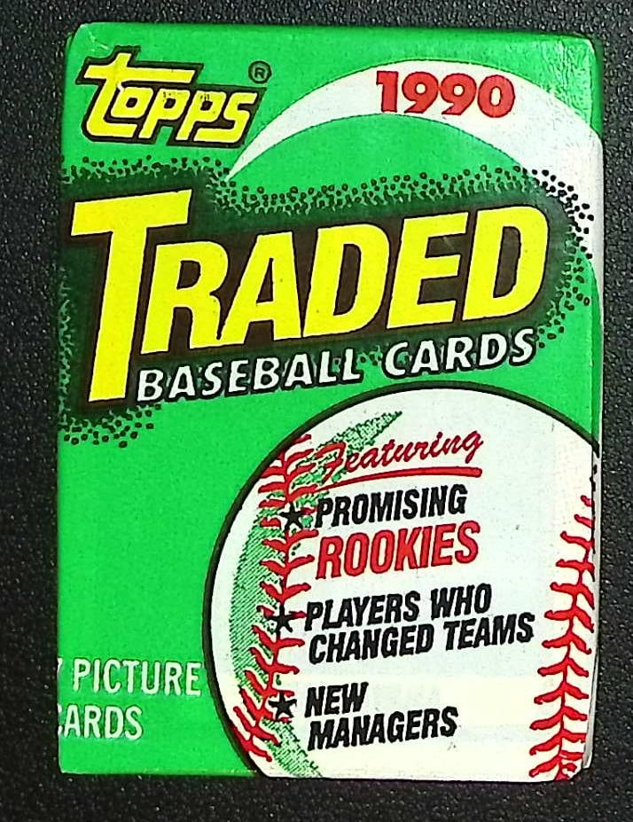 1990 Topps TRADED SERIES Vintage Baseball Cards Retail Box Wax Pack Sports Cards: Topps Vintage Rookie MLB Trading Cards, Frank Thomas Rookie Card, Bo Jackson, Cal Ripken, Nolan Ryan, Ken Griffey Jr All-Star Roopkie Cup Card, Sports Cards for Sale Near Me, World Series & Hall of Fa