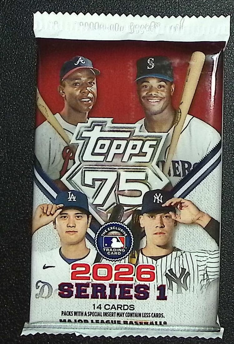 2026 Topps Series 1 Baseball 75th Anniversary MEGA BOX PACK: Factory Sealed Topps Baseball MLB Trading & Sports Cards, Rookie Cards in this set are Jack Caglianone, Speckled, SP, SSP, Variations, Autographs, Chrome, Refractors, 1976 Topps, Sports Cards for Sale