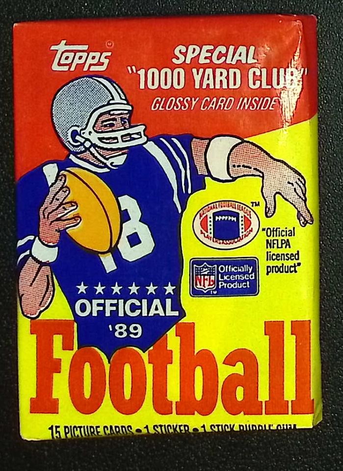 1989 Topps Series 1 Football Retail Box Pack: Vintage Valuable Football NFL Trading & Sports Cards, Old Sports Cards Sold On Line, Auction Lots Sold On Line, Super Bowl and Hall of Fame Players, Dallas Cowboys, Buffalo Bills, Steelers, 49ers, Joe