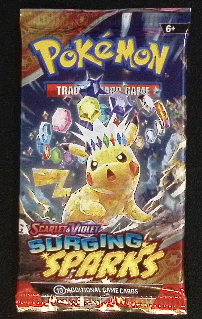 Pokemon Scarlet & Violet Surging Sparks 10 Card TCG Booster Pack, Charizard, Pikachu, Holo: Pokemon Trading Card Game Cards, Charizard, Pikachu, Mewto, EX, Referse Holo, Holo Rare Cards, Secret Rare Cards, Full Art Cards, Evee, 3 Stars Ultra Rare Cards, Double Rare, Illustration Rare, Specia