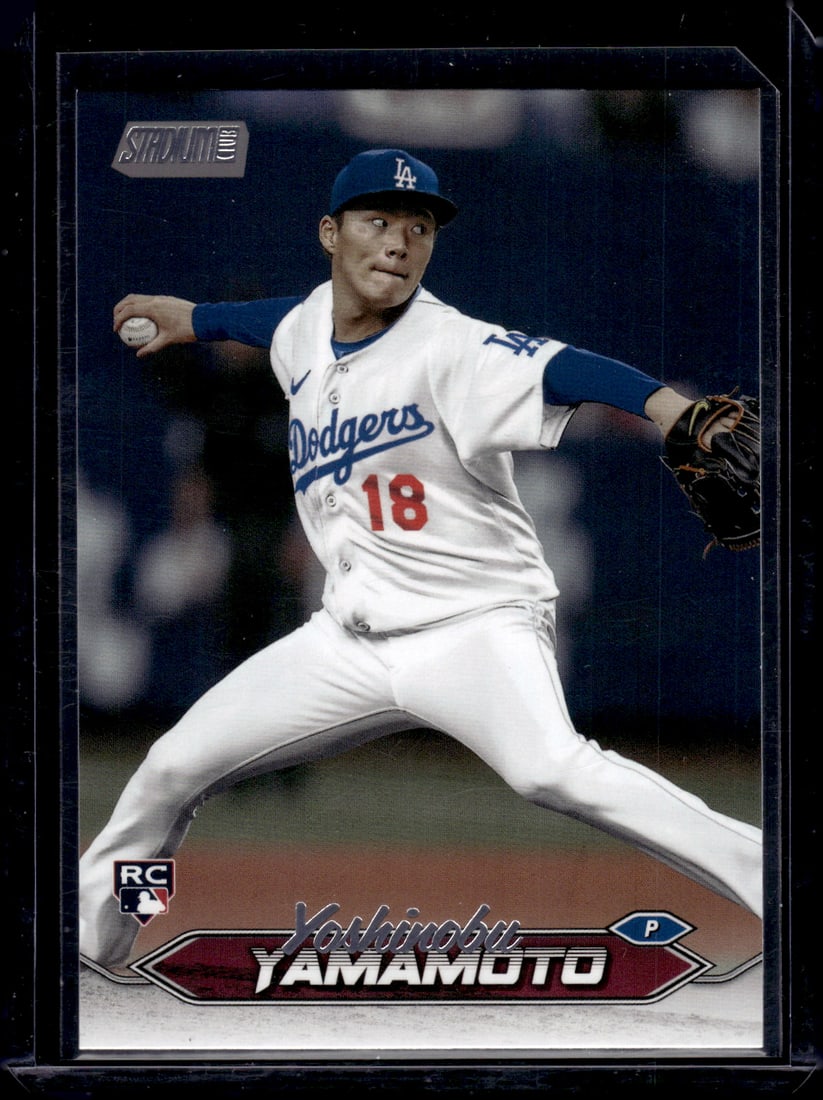 Yoshinobu Yamamoto Rookie Card 2024 Topps Stadium Club #114 Los Angeles Dodgers: Topps Baseball MLB Trading & Sports Cards, Sports Cards for Sale Near Me, World Series & Hall of Fame Players Memorabilia, Refractors, X-Fractors, Numbered, SP, SSP, Valuable Auction Memorabilia Lots 