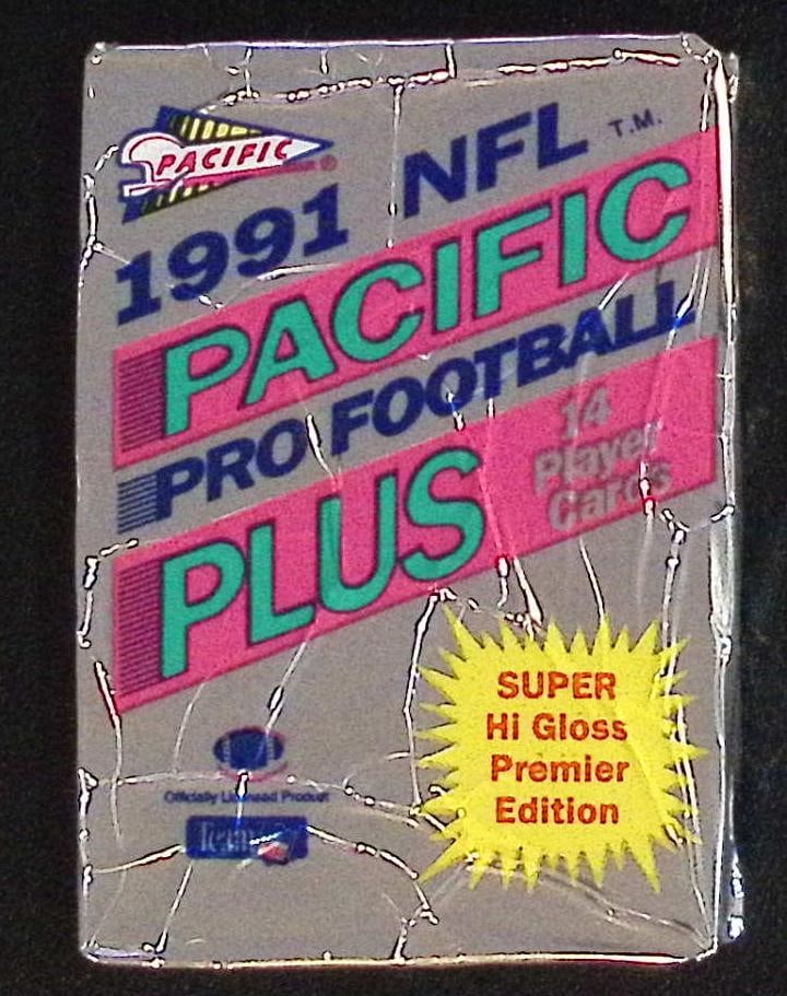 1991 Pacific Plus Premier Edition Football Retail Box Wax Pack - Super Hi Gloss! (1 of 1)