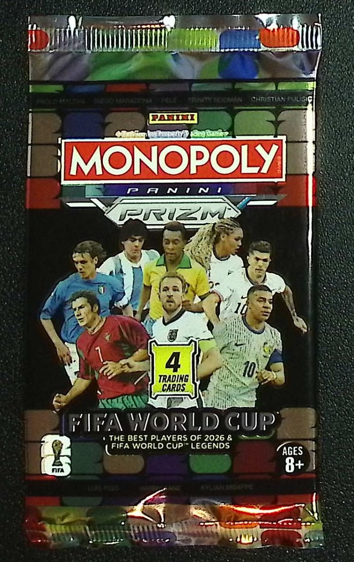 2026 Panini Prizm Monopoly FIFA World Cup Soccer Blaster Box Pack: Panini Soccer Trading & Sports Cards, World Cup, Zebra, Sports Cards for Sale Near Me, SP, SSP, Numbered Cards, Auction Lots for Sale on Line
